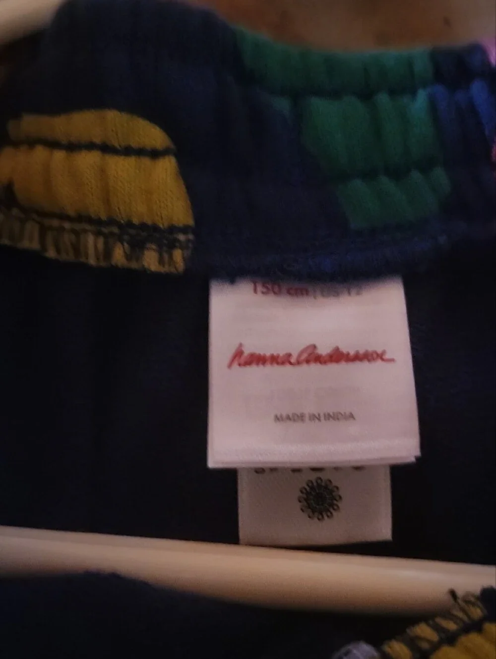 Hanna Andersson Navy Skirt with Yellow and Green Pear Motif 100 Cotton